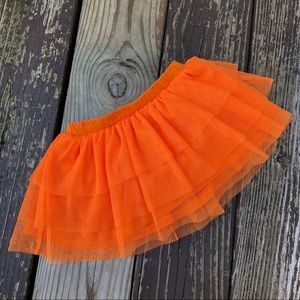 Orange Tiered Tutu Skirt- Attached Underwear cover